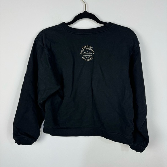 Harley Davidson Black Full Zip Up Jacket Moto Biker Goth Grunge - Picture 2 of 6